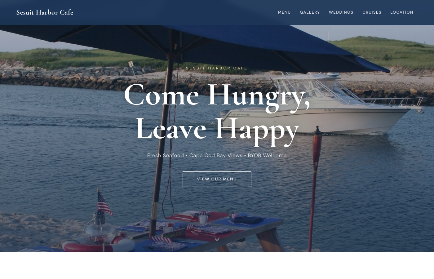 Sesuit Harbor Cafe — new site by Wicked Fast Web