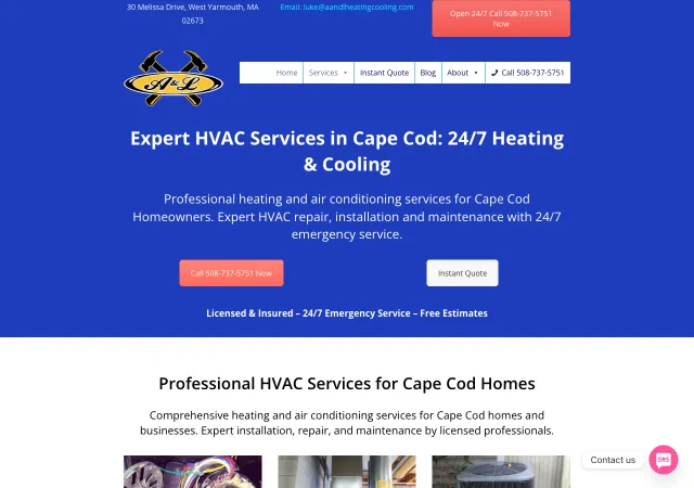 A&L Heating, Cooling & Home Improvements — original site