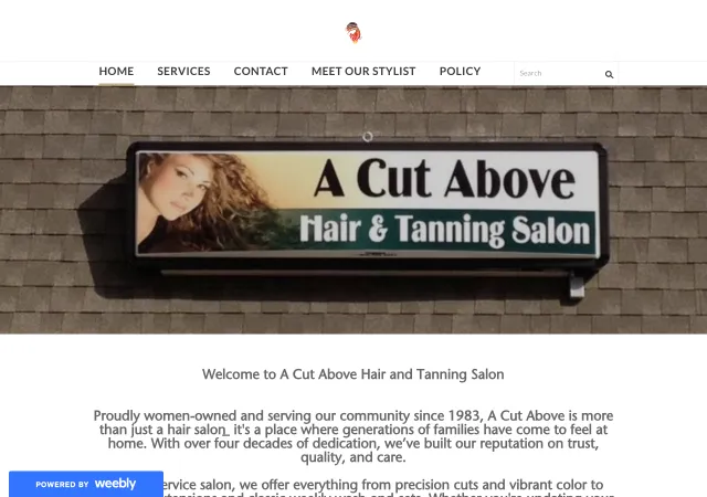 A Cut Above Hair & Tanning Salon — original site