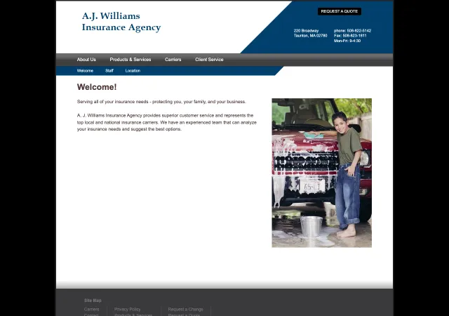 A.J. Williams Insurance Agency — old site