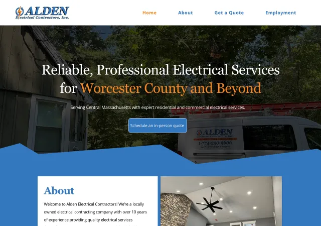 Alden Electrical Contractors, Inc. — old site