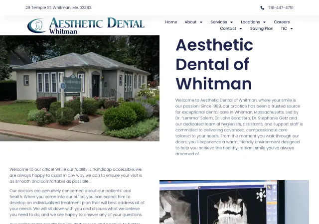 Aesthetic Dental of Whitman — original site