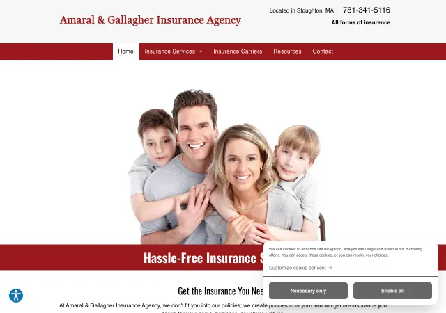Amaral & Gallagher Insurance Agency — old site