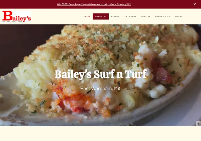 Bailey's Surf N Turf — old site