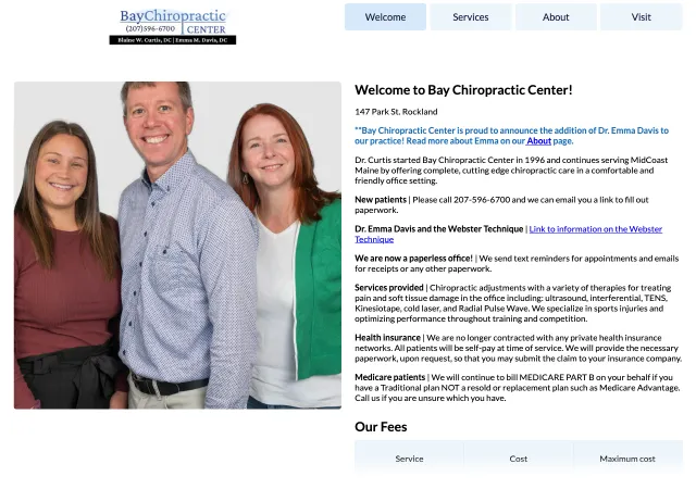 Bay Chiropractic Center — original site
