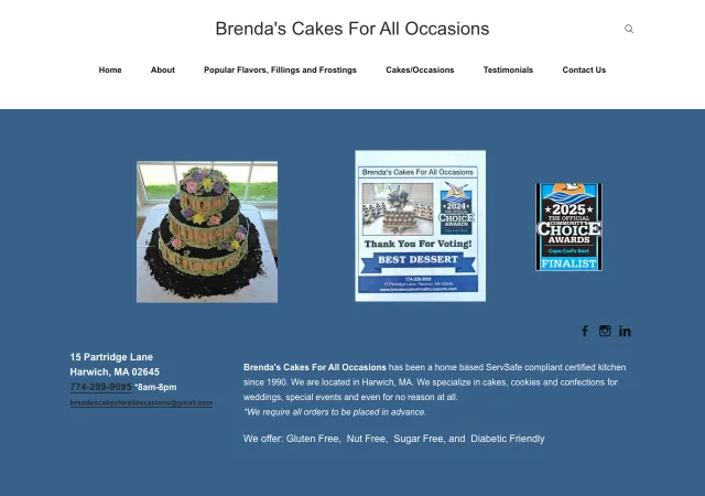 Brenda's Cakes For All Occasions — original site