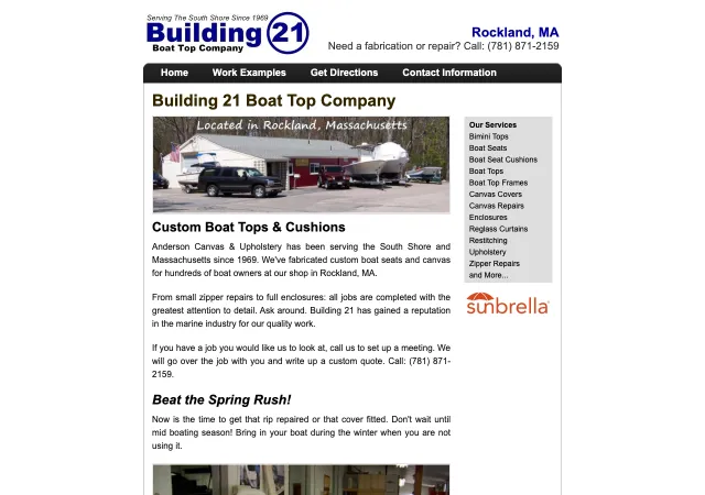 Building 21 Boat Top Company &mdash; original site
