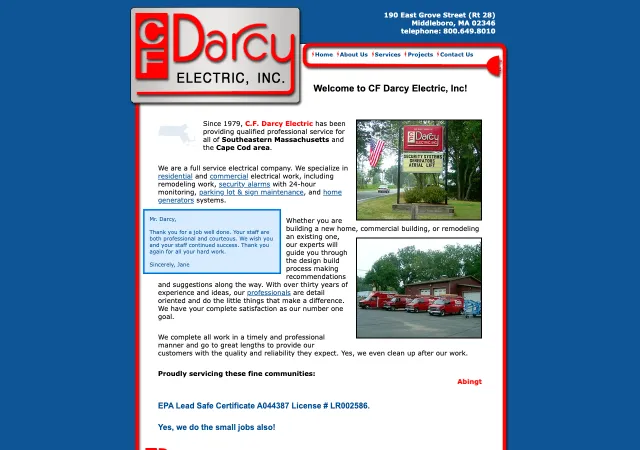 C.F. Darcy Electric, Inc. — old site