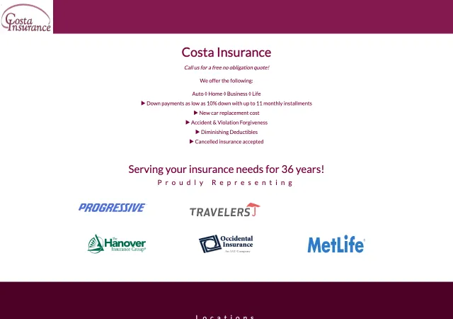 Costa Insurance — old site