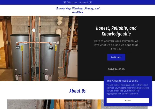 Country Ways Plumbing, Heating, and Gasfitting — original site