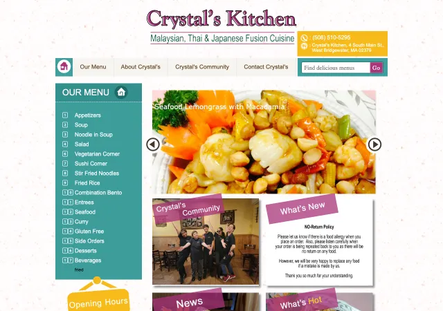Crystal's Kitchen — old site