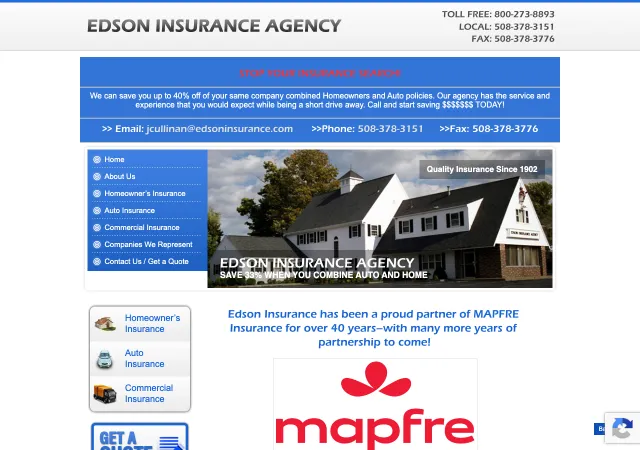 The Edson Insurance Agency — old site