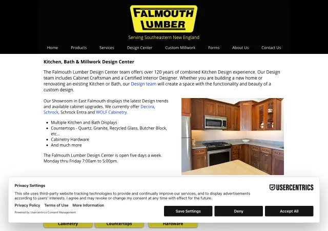 Falmouth Lumber — original site