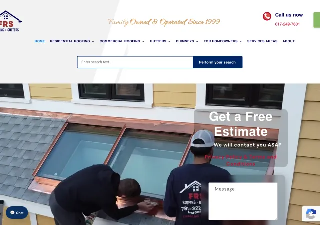 FRS Roofing + Gutters — original site