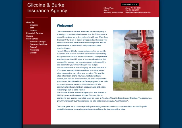 Gilcoine & Burke Insurance Agency — old site
