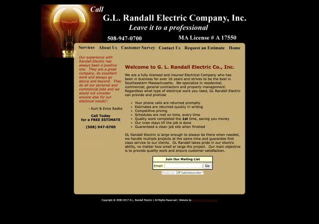 G.L. Randall Electric Co., Inc. — old site