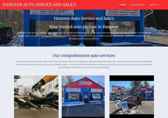 Hanover Auto Service and Sales — original site