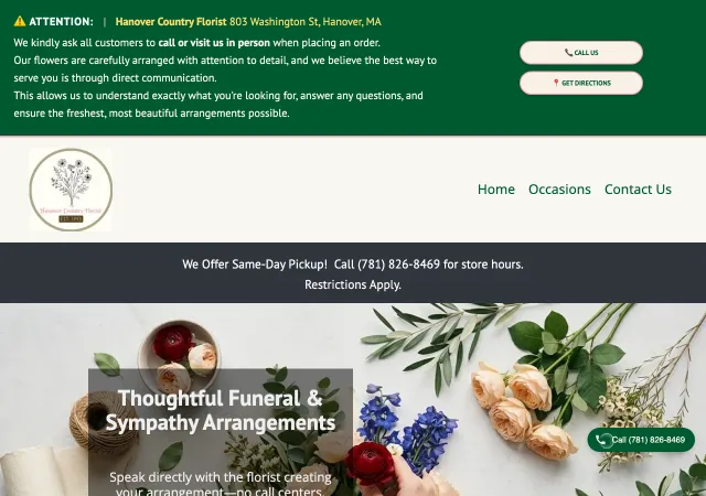 Hanover Country Florist — original site