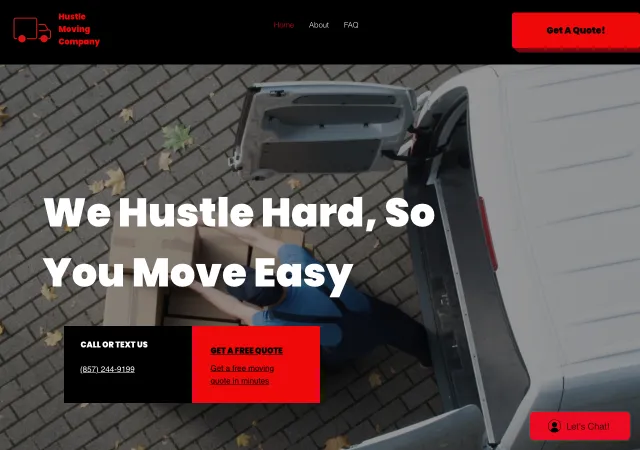 Hustle Moving Company — original site
