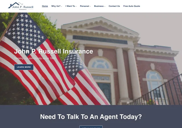 John P. Russell Insurance — original site