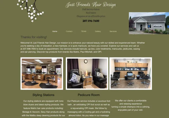 Just Friends Hair Design — old site