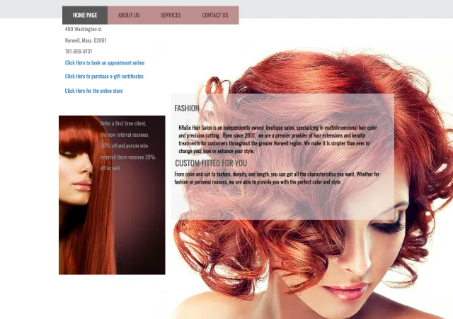 KRaSe Hair Salon — original site