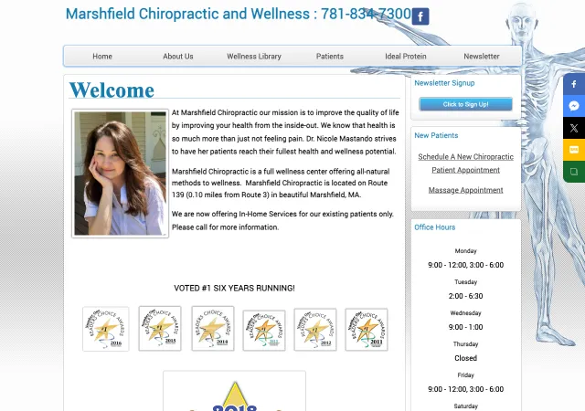 Marshfield Chiropractic and Wellness — original site