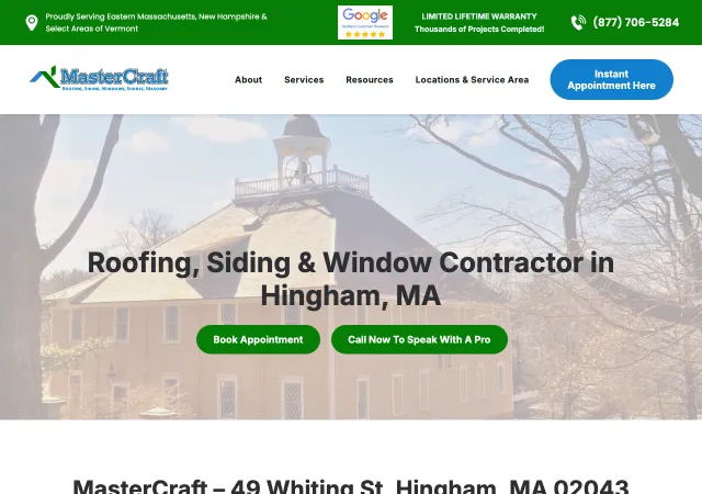 MasterCraft Roofing, Siding & Windows — original site