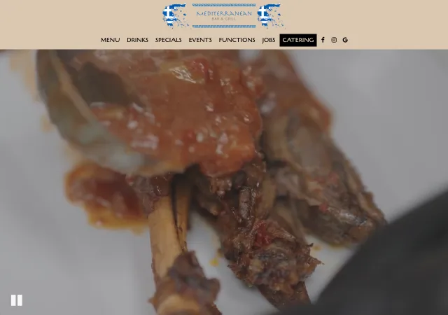Current website of Mediterranean Bar & Grill