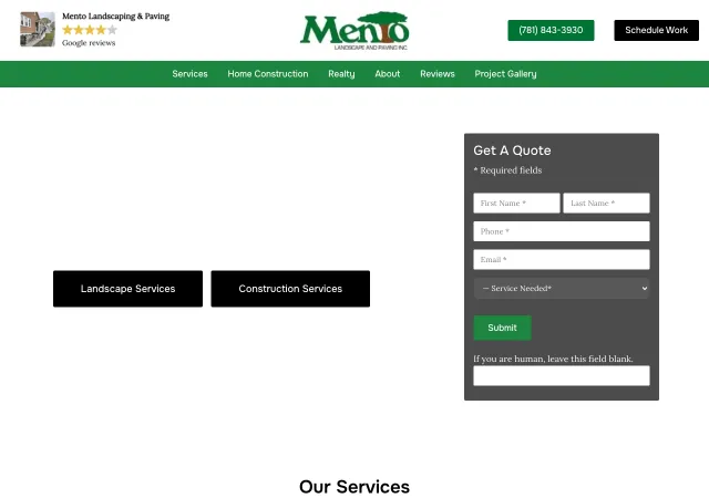 Mento Landscape and Paving — original site