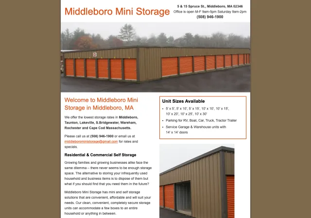 Middleboro Mini Storage — original site