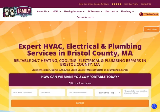 Family Heating, Cooling, Electric & Plumbing — original site