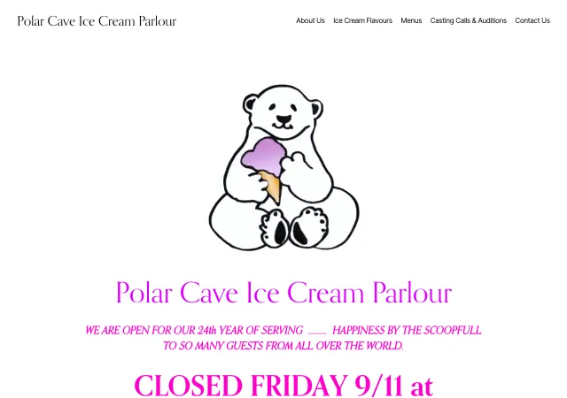 Polar Cave Ice Cream Parlour — old site