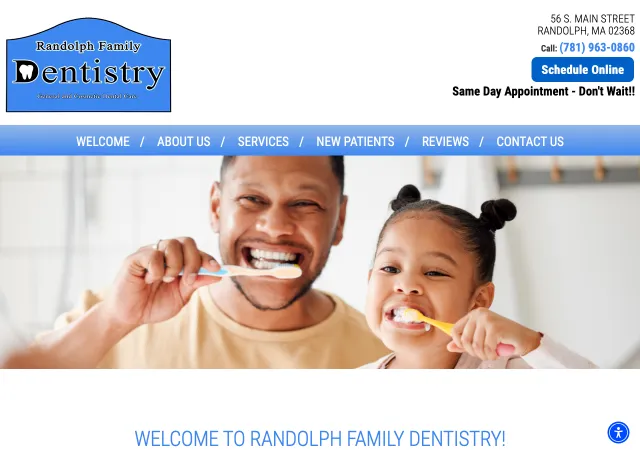 Current website of Randolph Family Dentistry