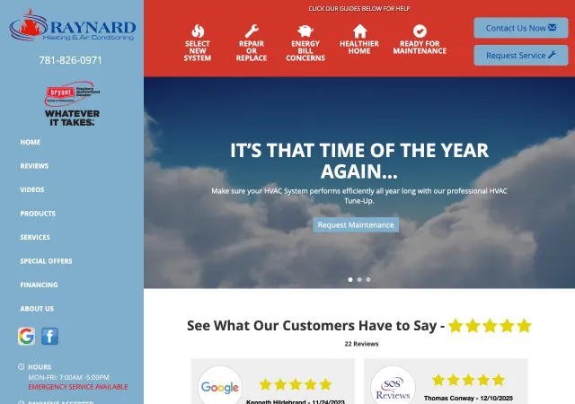 Raynard Heating & Air Conditioning — original site