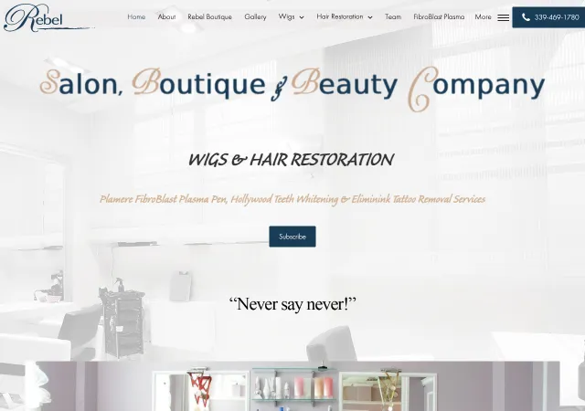 Rebel Hair Studio & Boutique — original site