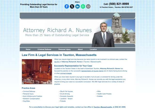 Richard A. Nunes, Attorney at Law — original site