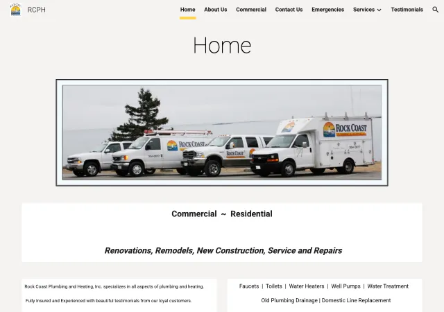 Rock Coast Plumbing & Heating — original site