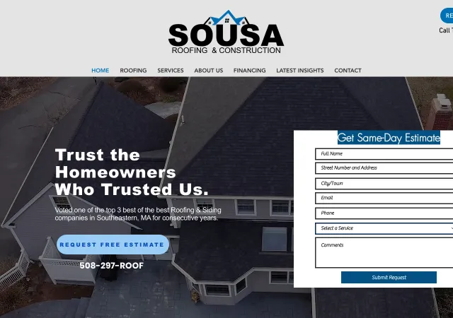 Sousa Roofing & Construction — old site
