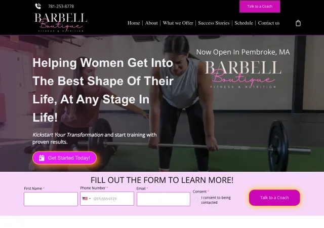 Barbell Boutique Fitness & Nutrition — original site
