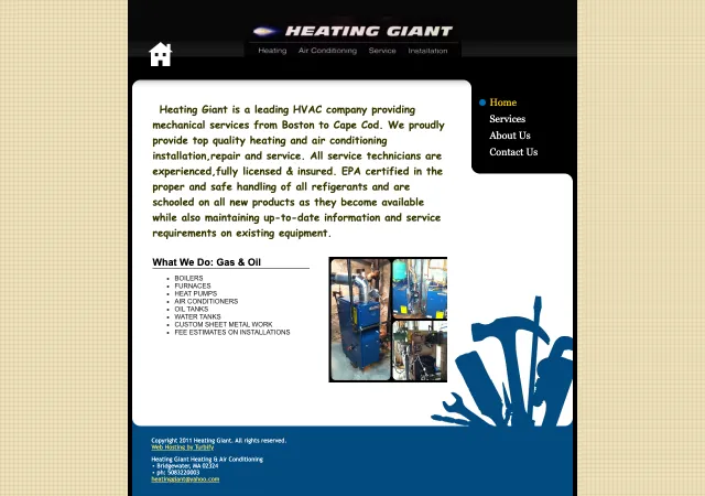 Heating Giant — old site