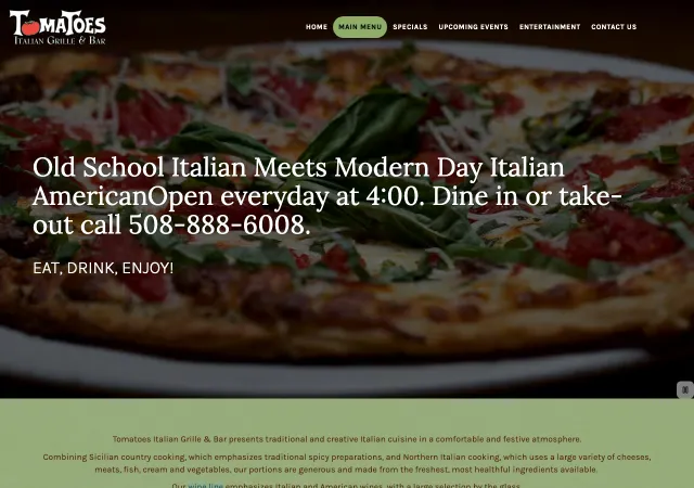 Tomatoes Italian Grille & Bar — old site