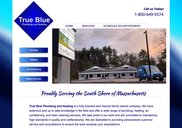 True Blue Plumbing and Heating — original site
