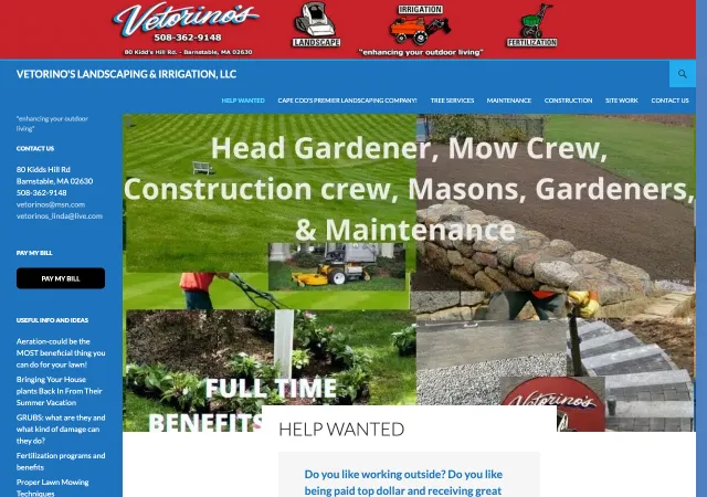 Vetorino's Landscaping & Irrigation, LLC — original site