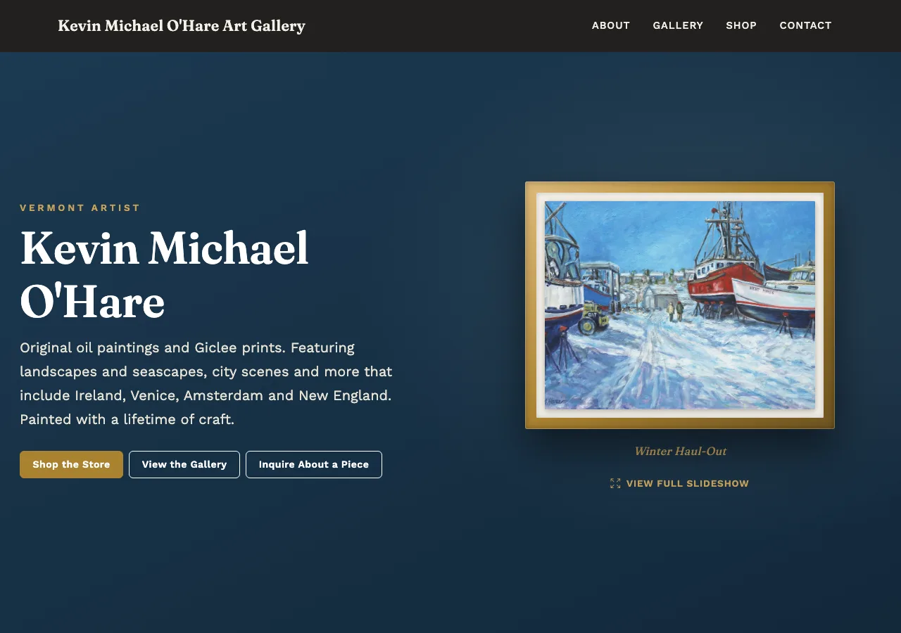 Kevin O'Hare Art Gallery homepage