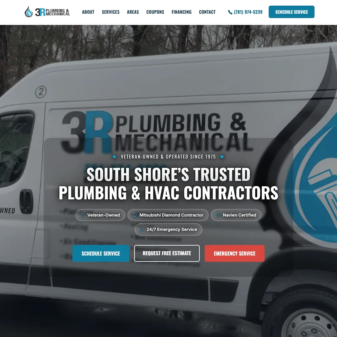 3R Plumbing & Mechanical — new site by Wicked Fast Web
