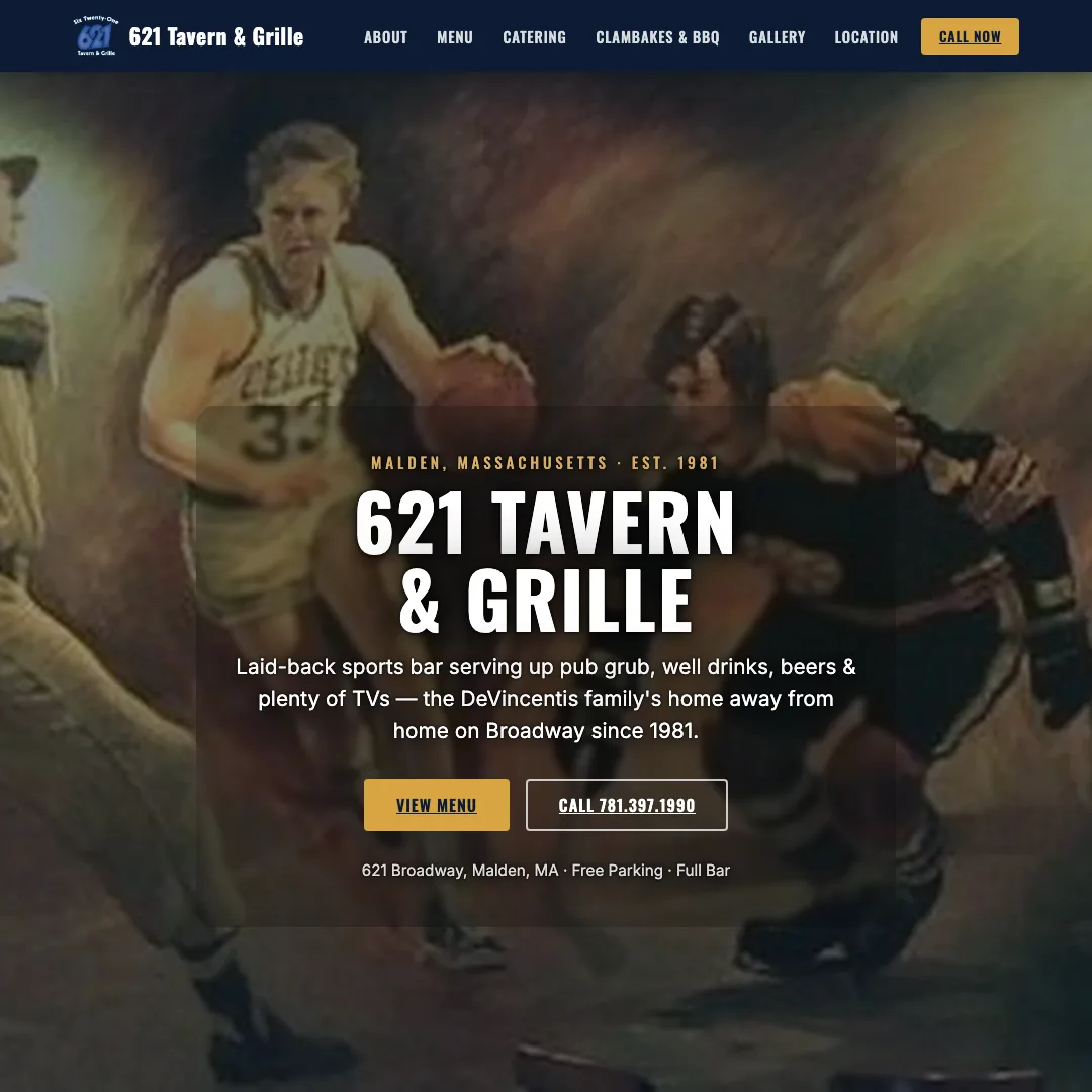 621 Tavern & Grille — new site by Wicked Fast Web