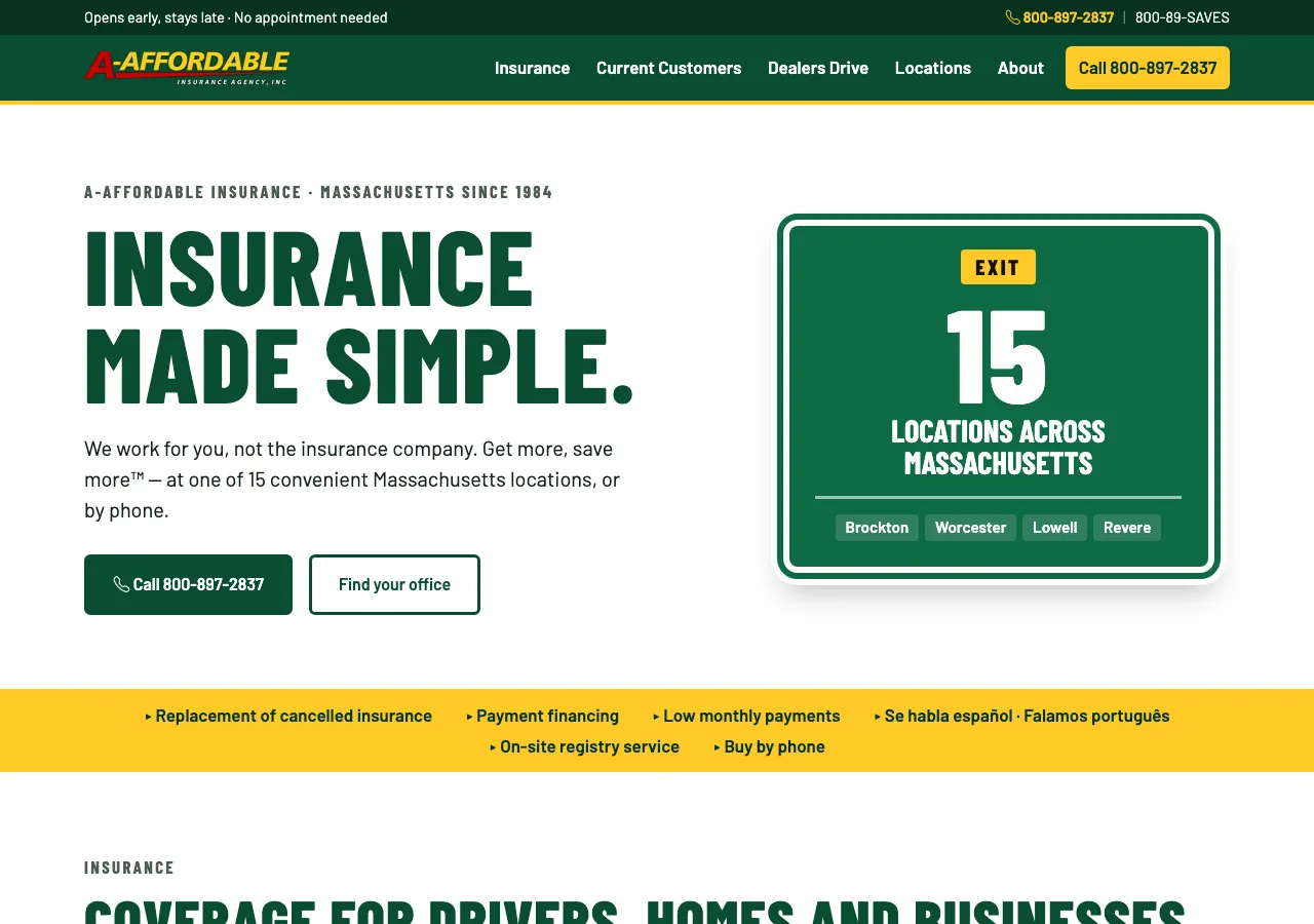 A-Affordable Insurance &mdash; your new site