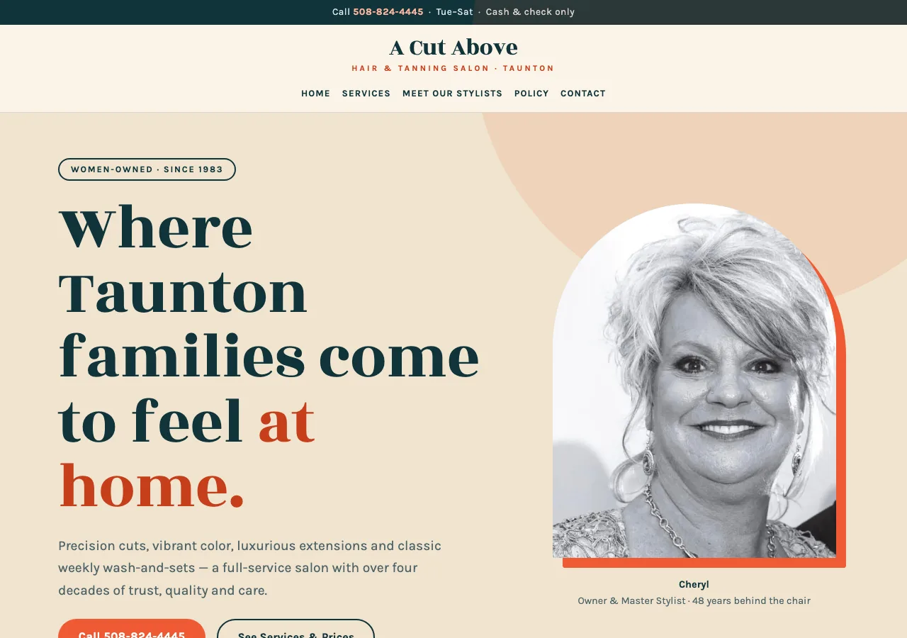 A Cut Above Hair & Tanning Salon &mdash; your new site