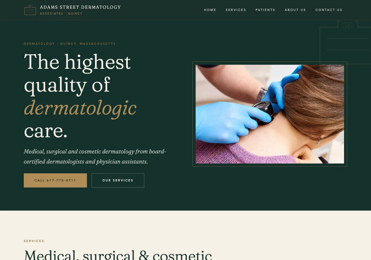 Adams Street Dermatology Associates &mdash; your new site